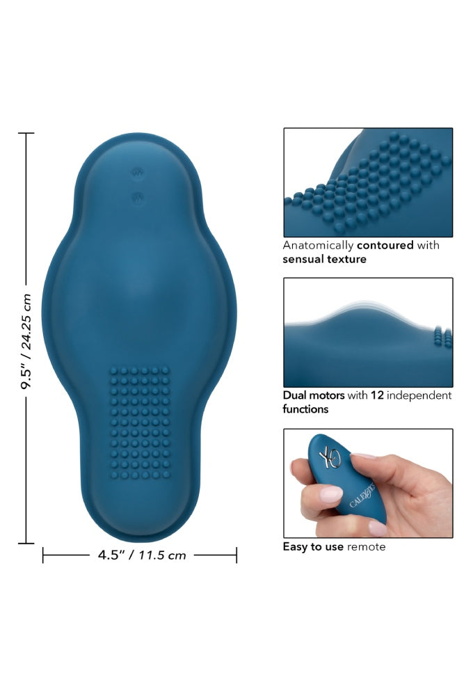 Cal Exotics - Lust - Remote Control Dual Lay-on Bump & Grind Rider - Blue - Stag Shop