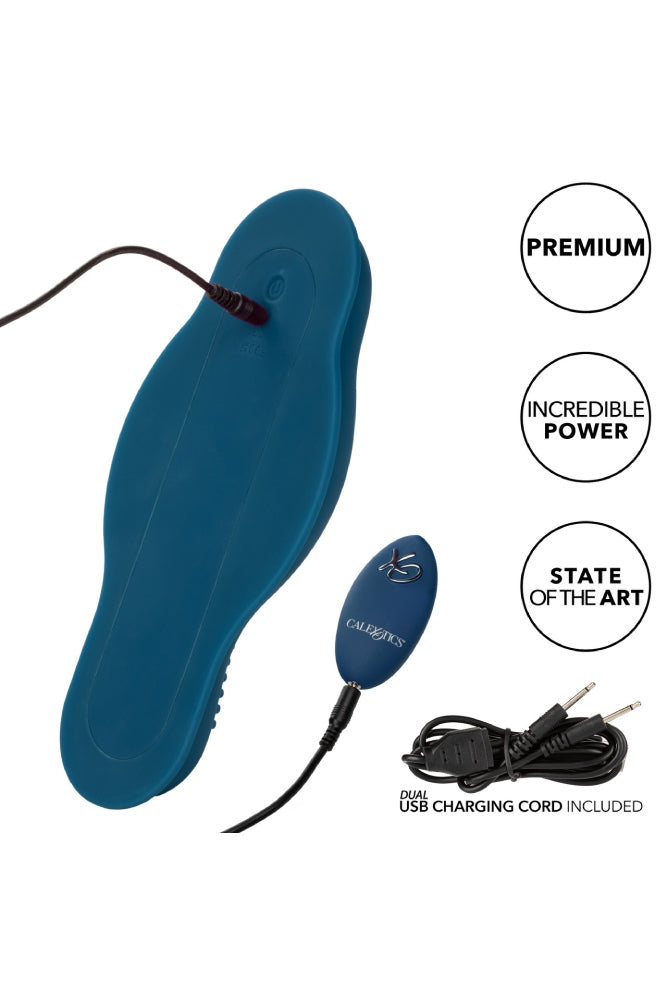 Cal Exotics - Lust - Remote Control Dual Lay-on Bump & Grind Rider - Blue - Stag Shop