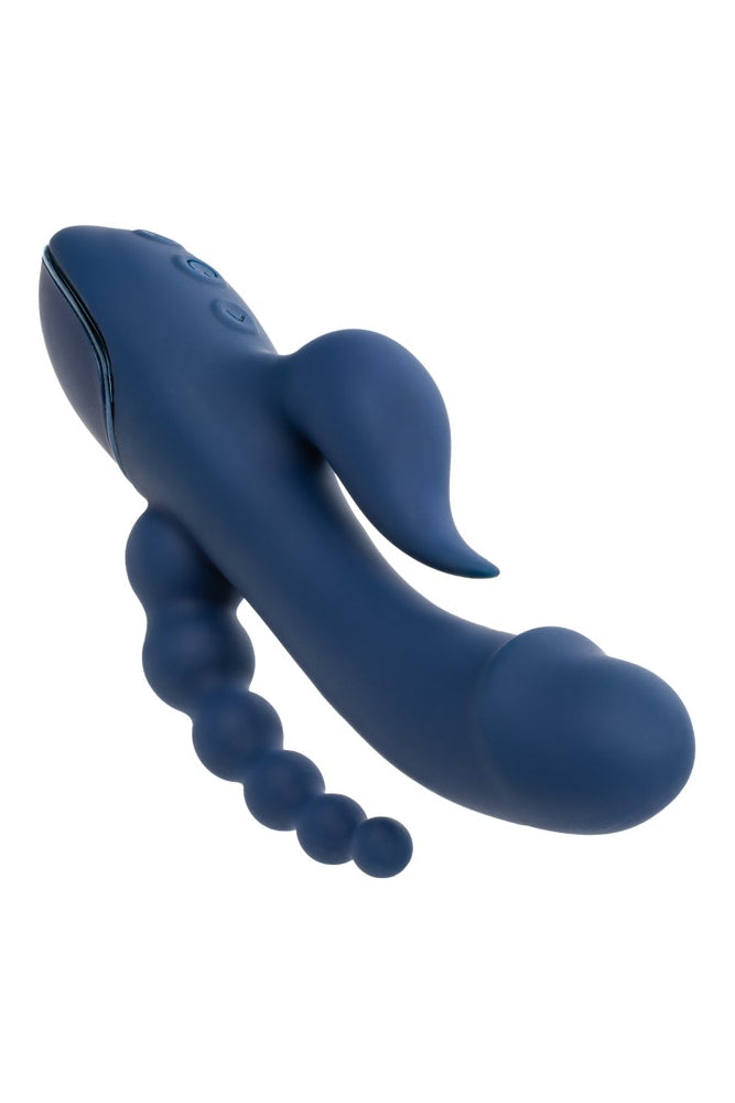Cal Exotics - III - Triple Orgasm Double Penetration Rabbit Vibrator - Blue - Stag Shop