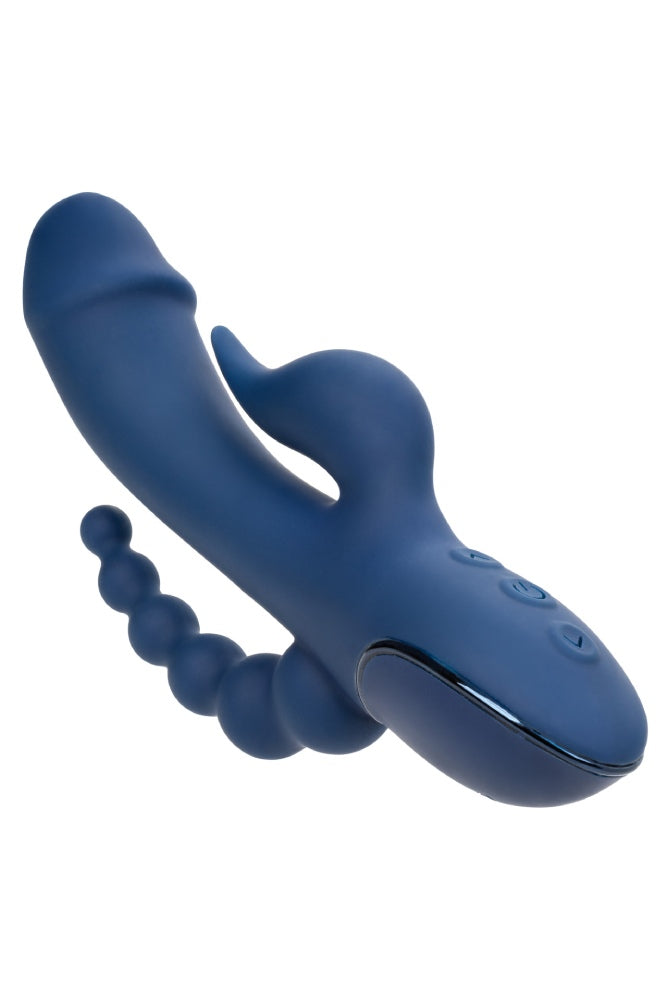 Cal Exotics - III - Triple Orgasm Double Penetration Rabbit Vibrator - Blue - Stag Shop