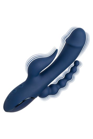 Cal Exotics - III - Triple Orgasm Double Penetration Rabbit Vibrator - Blue - Stag Shop