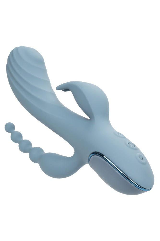 Cal Exotics - III - Triple Ecstasy Double Penetration Rabbit Vibrator - Blue - Stag Shop