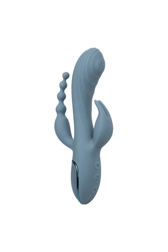 Cal Exotics - III - Triple Ecstasy Double Penetration Rabbit Vibrator - Blue - Stag Shop