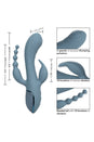 Cal Exotics - III - Triple Ecstasy Double Penetration Rabbit Vibrator - Blue - Stag Shop
