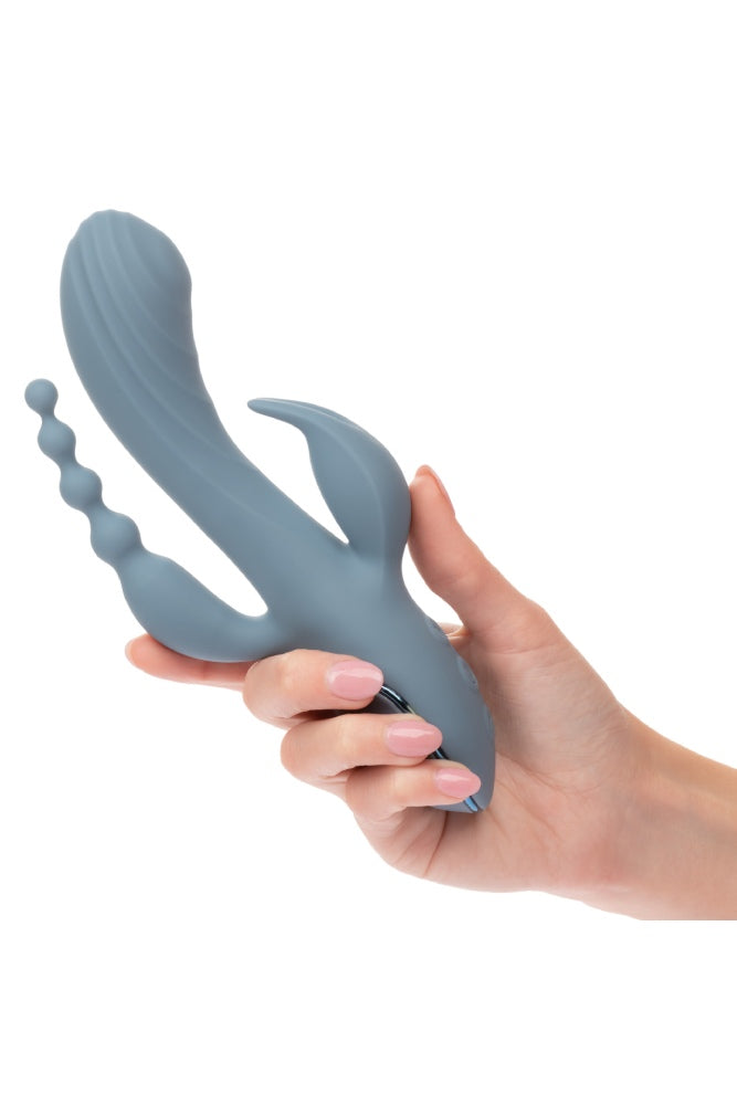 Cal Exotics - III - Triple Ecstasy Double Penetration Rabbit Vibrator - Blue - Stag Shop