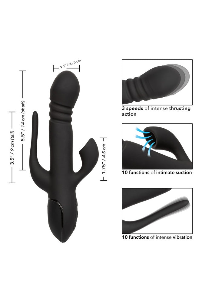 Cal Exotics - III - Triple Euphoria Double Penetration Rabbit Vibrator - Black - Stag Shop