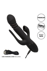 Cal Exotics - III - Triple Euphoria Double Penetration Rabbit Vibrator - Black - Stag Shop