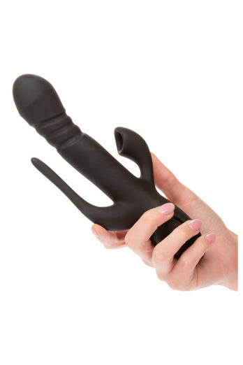 Cal Exotics - III - Triple Euphoria Double Penetration Rabbit Vibrator - Black - Stag Shop