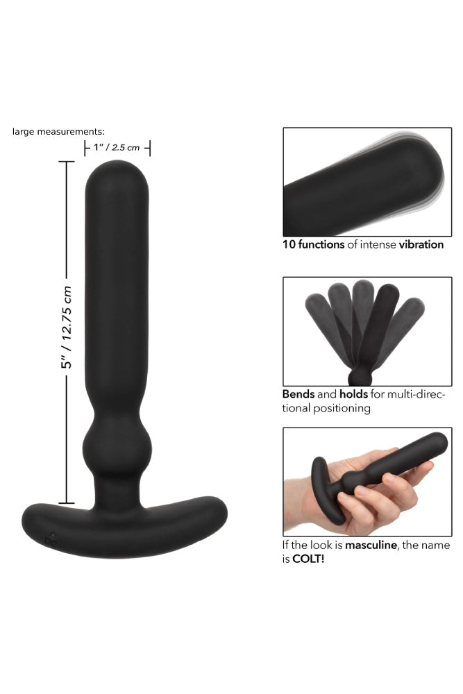 Cal Exotics - Colt - Rechargeable Anal-T Vibrating Butt Plug - Black - Various Sizes - Stag Shop