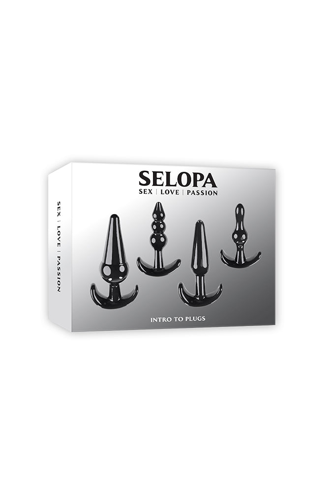 Selopa - Intro To Plugs - 4pc Anal Plug Set - Black - Stag Shop