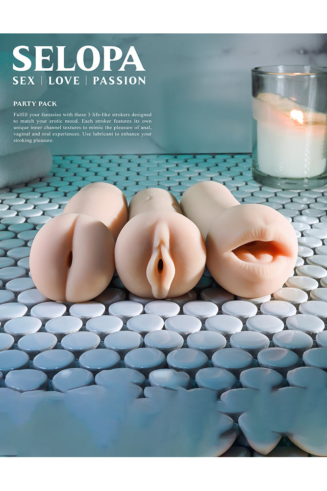 Selopa - Party Pack Stroker Trio Set - Light - Stag Shop