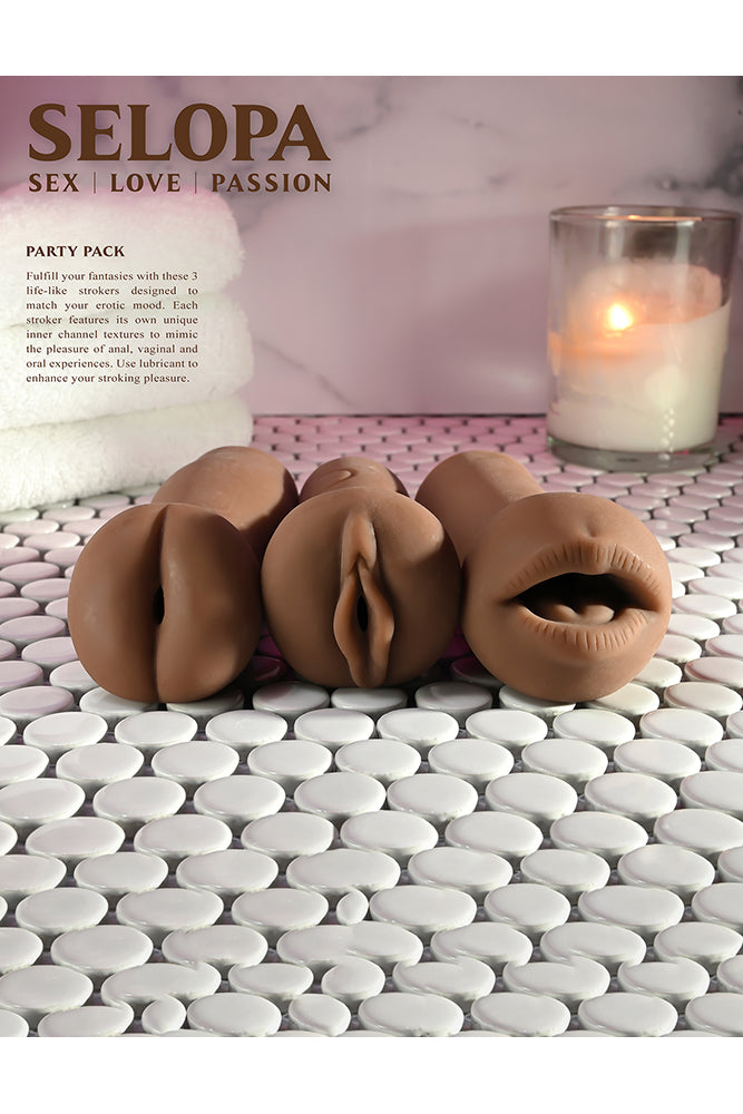 Selopa - Party Pack Stroker Trio Set - Dark - Stag Shop