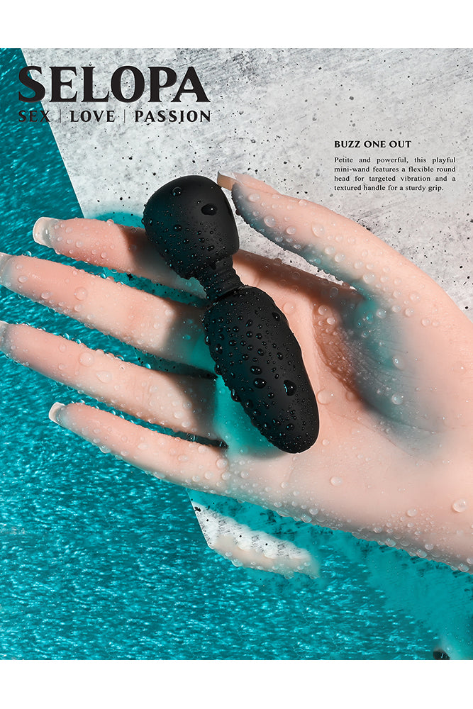 Selopa - Buzz One Out - Powerful Petite Mini Wand - Black - Stag Shop