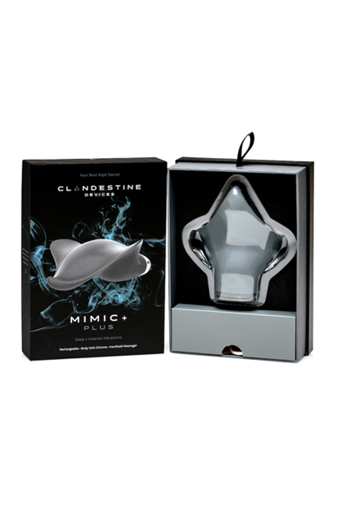 Clandestine Devices - Mimic + Plus Luxury Lay-On Vibrator - Grey - Stag Shop