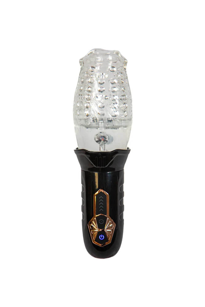The Male Rose - Gawk Gawk 3000 Vibrating & Rotating Male Stroker - Black - Stag Shop