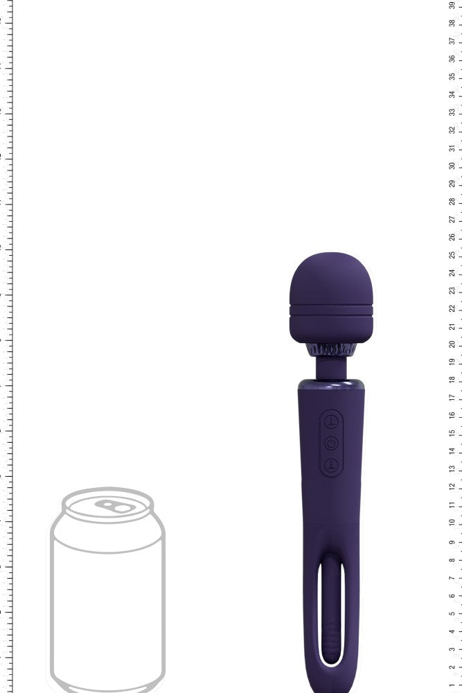 Shots Toys - VIVE - Kiku - Double Wand Vibrator with G-Spot Flapper - Purple - Stag Shop