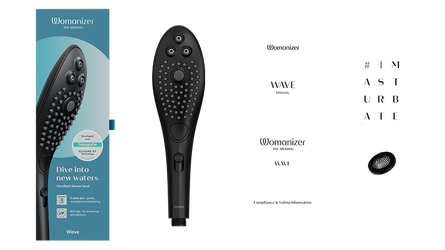 Womanizer - Wave 2-in-1 Pleasure Stimulation Shower Head - Black - Stag Shop