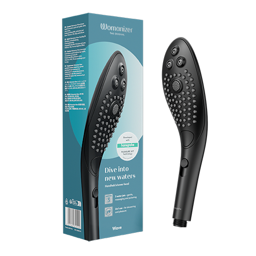 Womanizer - Wave 2-in-1 Pleasure Stimulation Shower Head - Black - Stag Shop