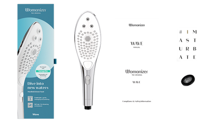 Womanizer - Wave 2-in-1 Pleasure Stimulation Shower Head - Chrome - Stag Shop
