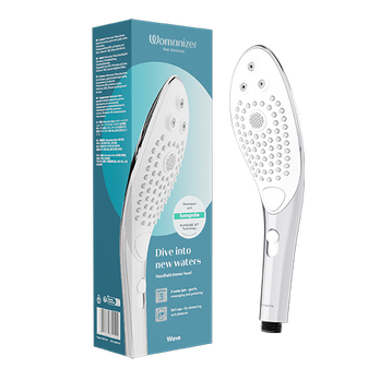 Womanizer - Wave 2-in-1 Pleasure Stimulation Shower Head - Chrome - Stag Shop