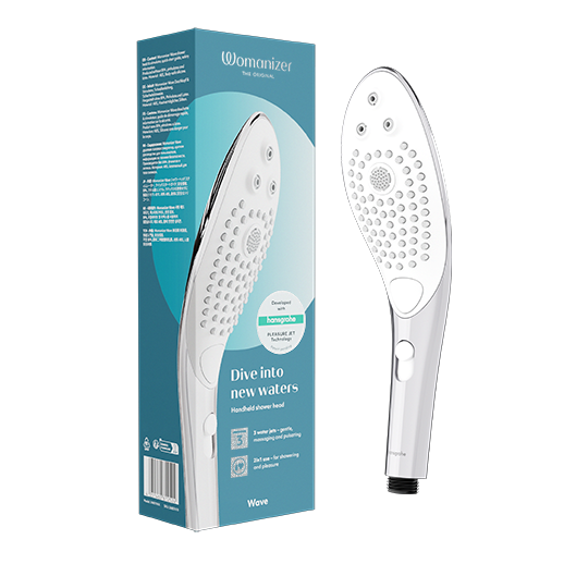 Womanizer - Wave 2-in-1 Pleasure Stimulation Shower Head - Chrome - Stag Shop