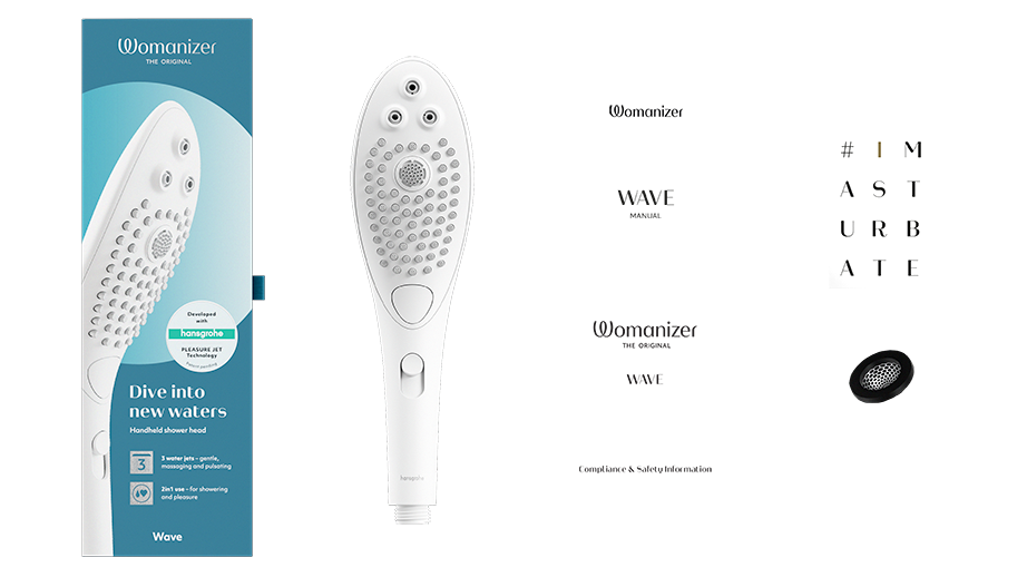 Womanizer - Wave 2-in-1 Pleasure Stimulation Shower Head - White - Stag Shop