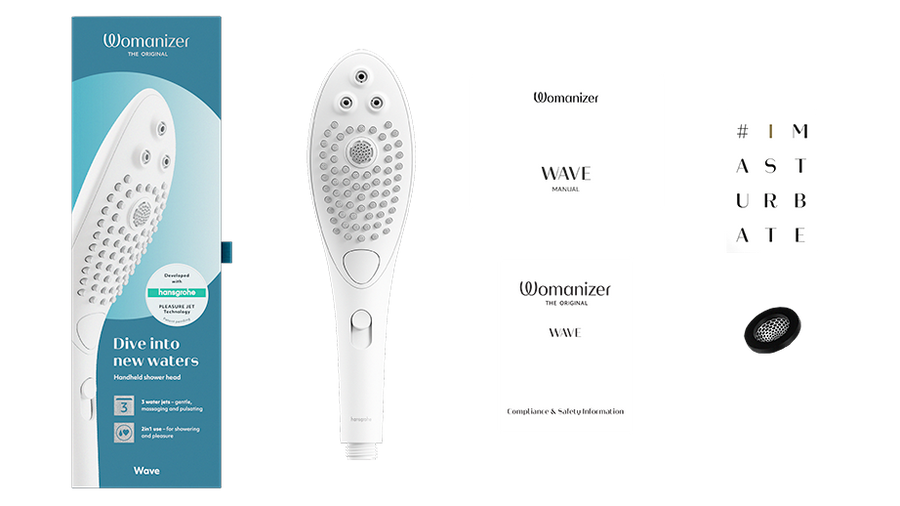 Womanizer - Wave 2-in-1 Pleasure Stimulation Shower Head - White - Stag Shop