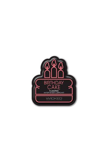 Wicked Sensual Care - Aqua Flavored Lubricant - Birthday Cake - 3ml Foil Packet - Stag Shop