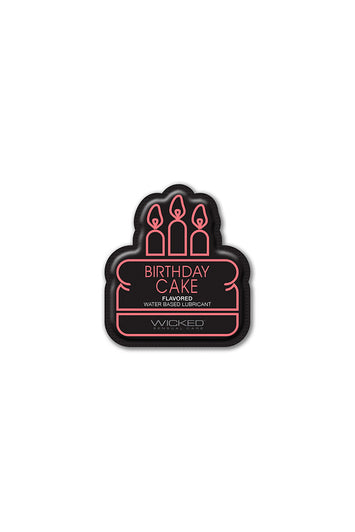Wicked Sensual Care - Aqua Flavored Lubricant - Birthday Cake - 3ml Foil Packet - Stag Shop