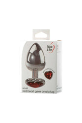 Adam & Eve - Red Heart Gem Anal Plug - Small - Stag Shop