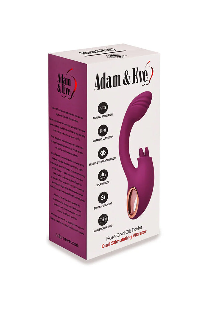 Adam & Eve - Rose Gold Clit Tickler Dual Stimulating Vibrator - Stag Shop