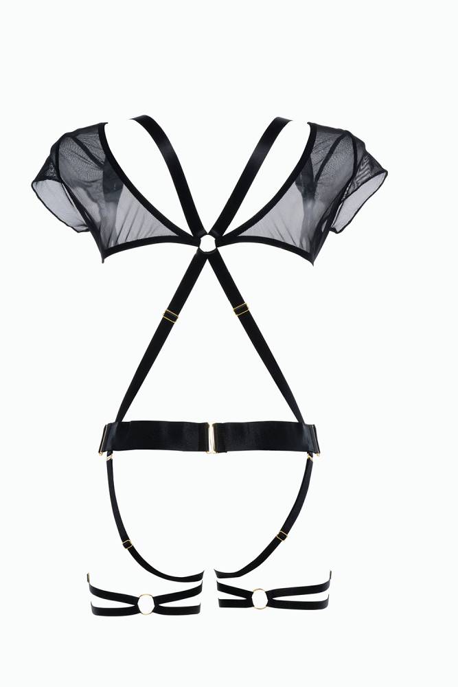 Allure Lingerie - Adore - St. Tropez Babe Strappy Teddy - Black - OS - Stag Shop