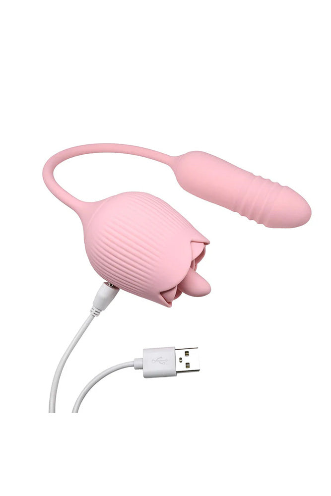 Adam & Eve - Thrust & Tickle Rose Vibrator - Stag Shop