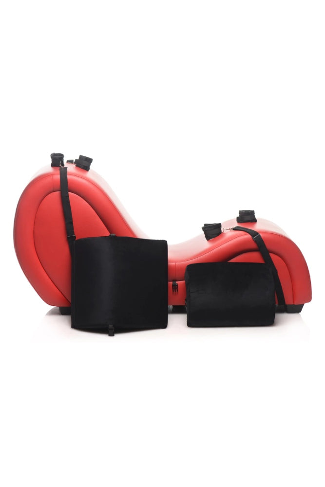 XR Brands - Master Series - Kinky Couch Sex Chaise Lounge With Love Pillows - Red - Stag Shop
