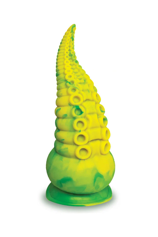 Icon Brands - Alien Nation - Octopod 9" Vibrating Silicone Dildo - Yellow/Green