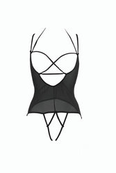 Allure Lingerie - Angelina Strappy Mesh Teddy - Assorted Colours - OS - Stag Shop