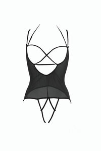 Thumbnail for Allure Lingerie - Angelina Strappy Mesh Teddy - Assorted Colours - OS - Stag Shop
