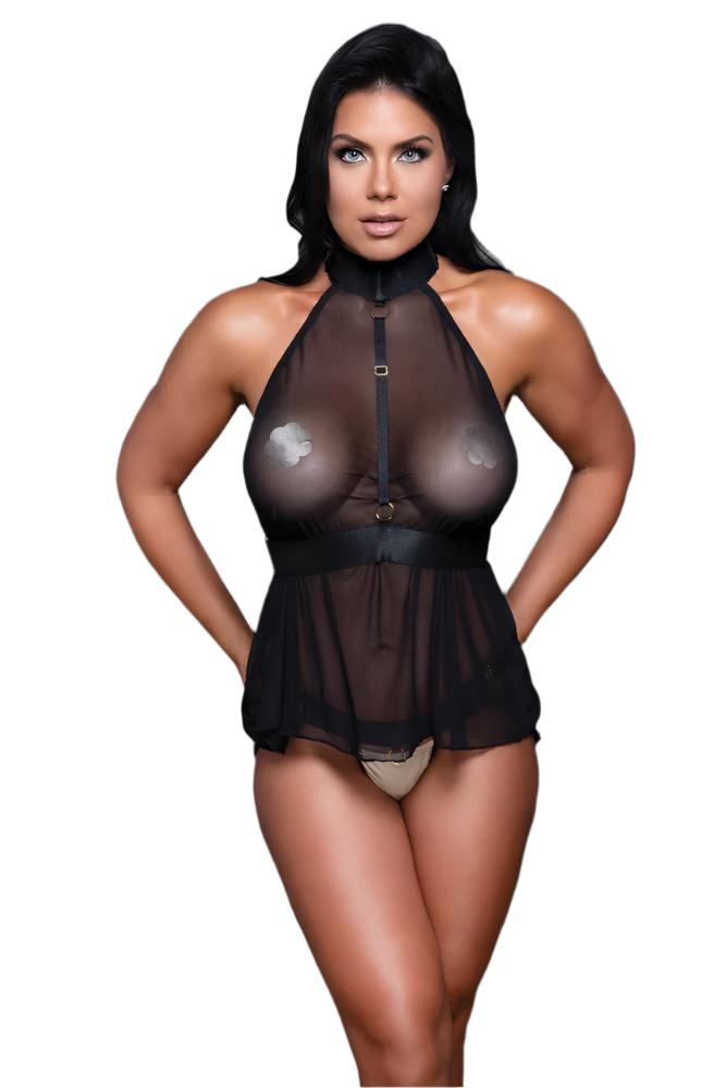 Allure Lingerie - Adore - Be My Baby Babydoll - Black - OS - Stag Shop