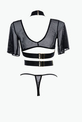 Allure Lingerie - Adore - Dreamer Strappy Top & Thong - Black - OS - Stag Shop