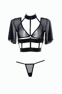 Thumbnail for Allure Lingerie - Adore - Dreamer Strappy Top & Thong - Black - OS - Stag Shop