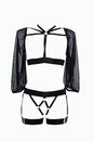 Allure Lingerie - Adore - Ibiza Babe Strappy Harness Set with Sleeves - Black - OS - Stag Shop