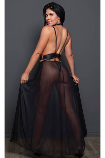 Allure Lingerie - Adore - Mademoiselle Moi Harness with Attached Skirt - Black - Stag Shop