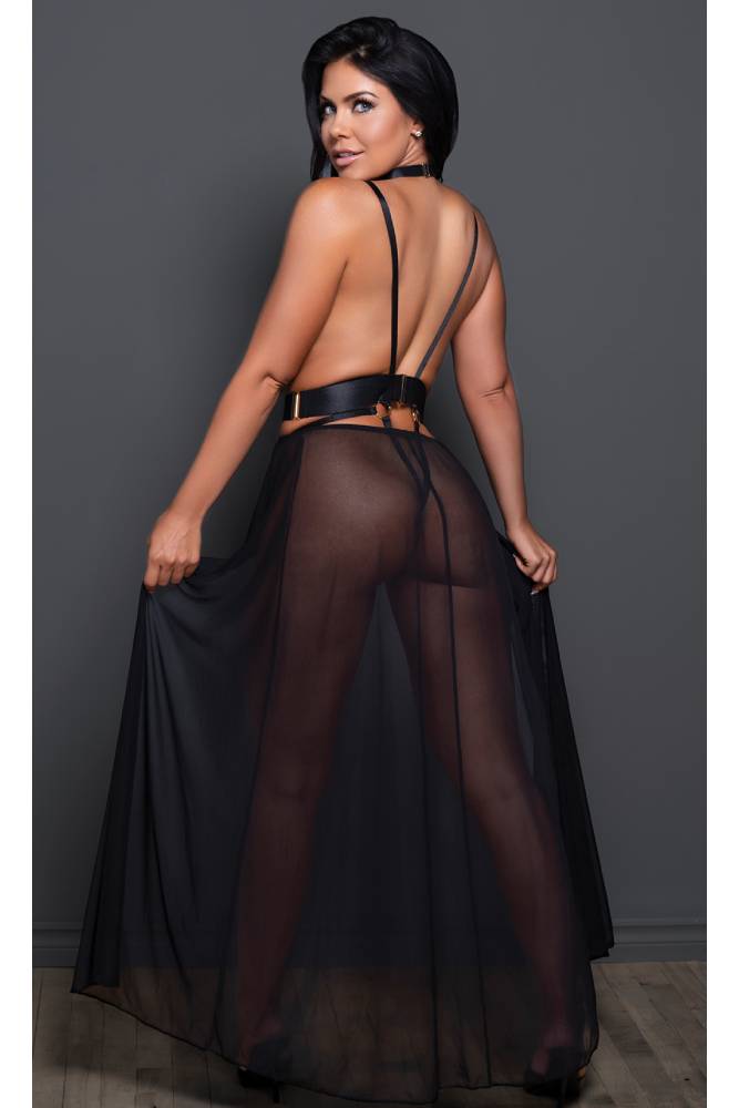 Allure Lingerie - Adore - Mademoiselle Moi Harness with Attached Skirt - Black - Stag Shop