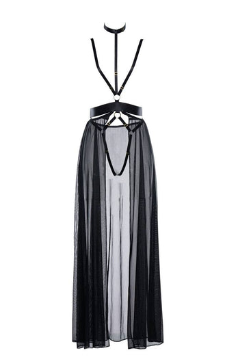 Allure Lingerie - Adore - Mademoiselle Moi Harness with Attached Skirt - Black - Stag Shop