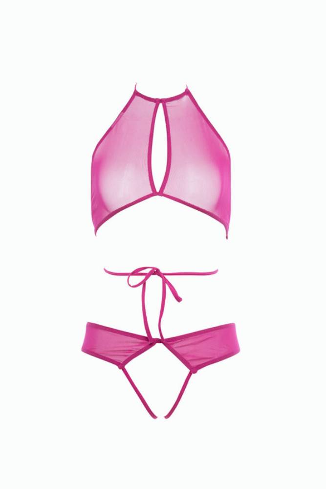 Allure Lingerie - Marley Peek-a-Boo Bra & Panty Set - Assorted Colours - OS - Stag Shop