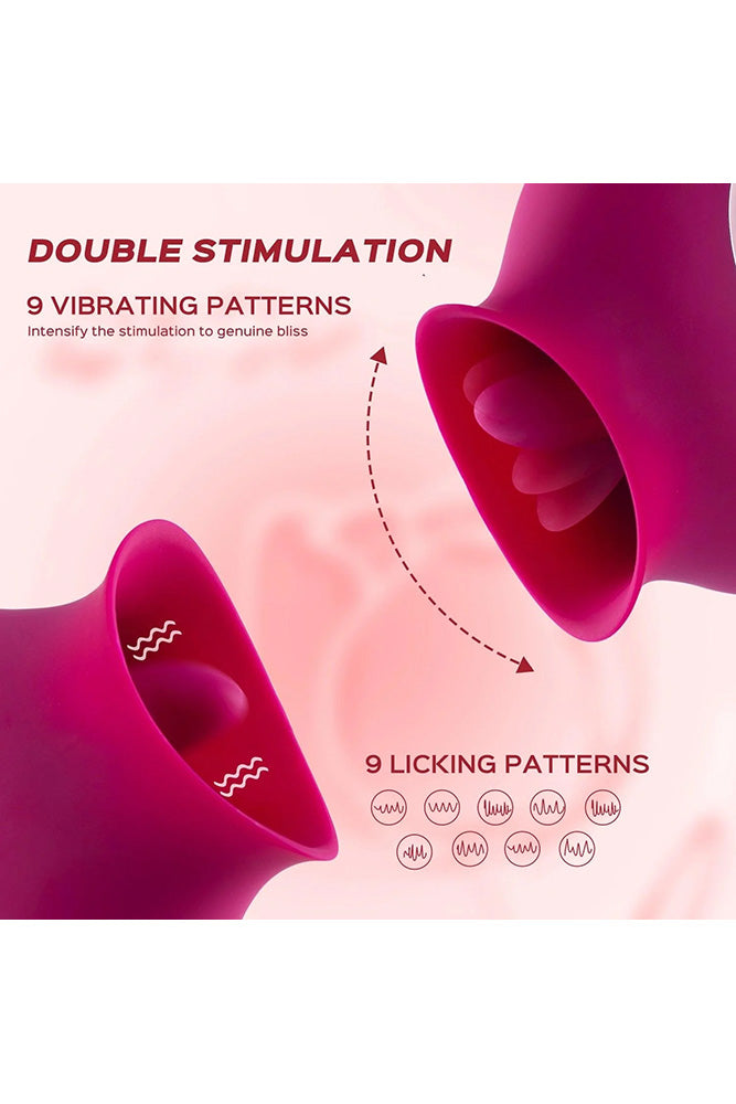 Honey Play Box - Alvina Vibrating & Licking Clitoral Stimulator - Red - Stag Shop