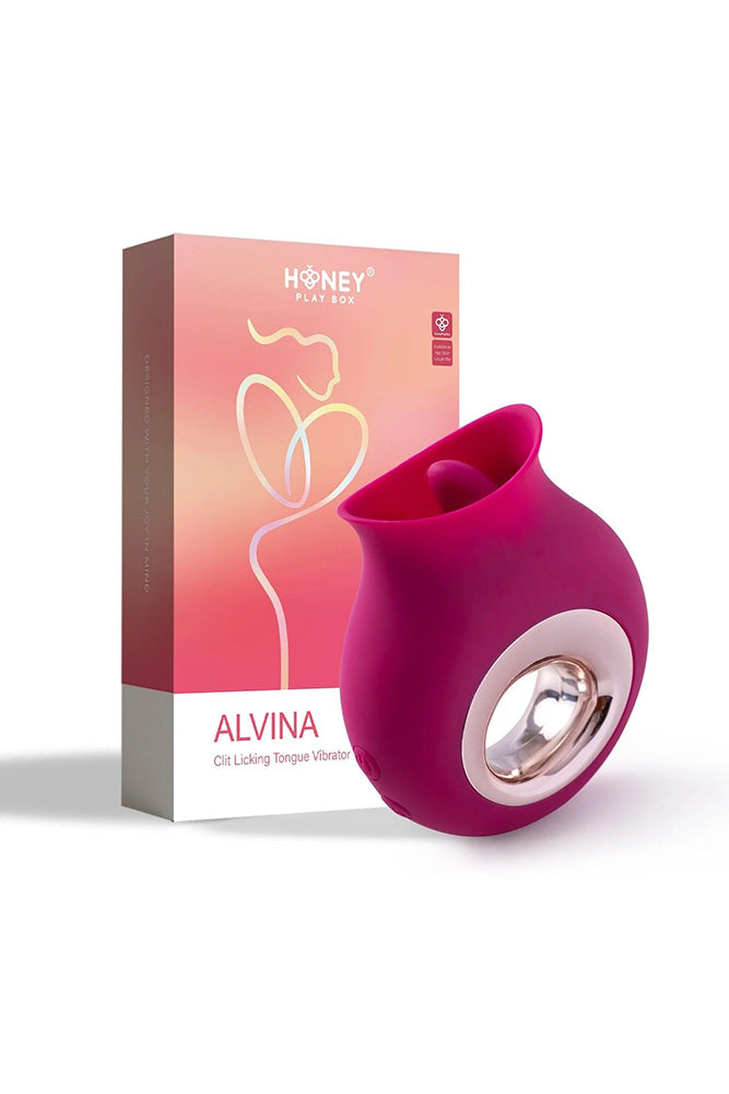 Honey Play Box - Alvina Vibrating & Licking Clitoral Stimulator - Red - Stag Shop
