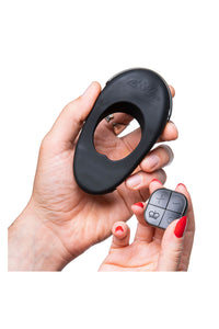 Thumbnail for Hot Octopuss - Atom Plus Lux Vibrating Cock Ring with Remote - Black - Stag Shop
