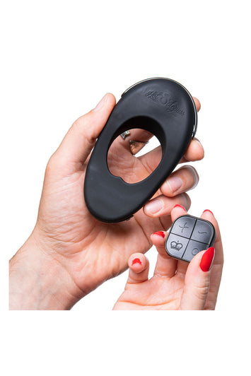 Hot Octopuss - Atom Plus Lux Vibrating Cock Ring with Remote - Black - Stag Shop