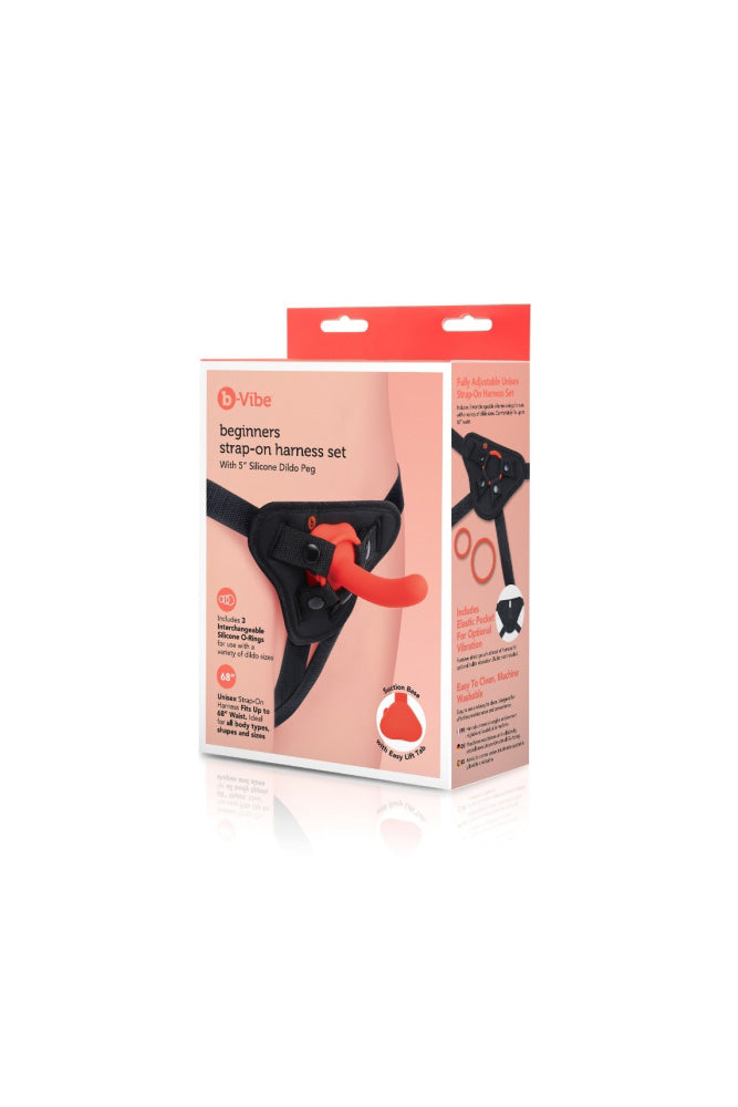 b-Vibe - Beginners Strap-On Harness Set with 5" Silicone Dildo - Stag Shop